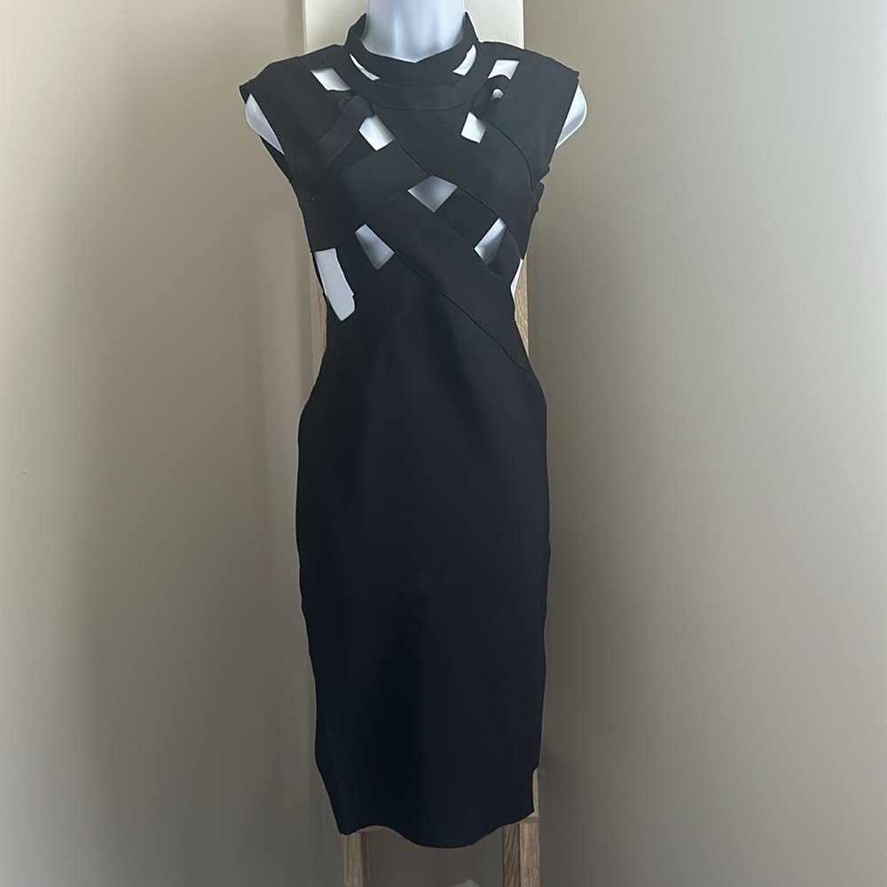 NBD BLACK CUT OUT BANDEAU DRESS SZ. S